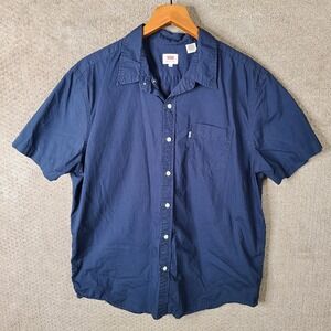 Levis Shirt Mens XXL Blue Short Sleeve Button Down‎ Casual Cotton